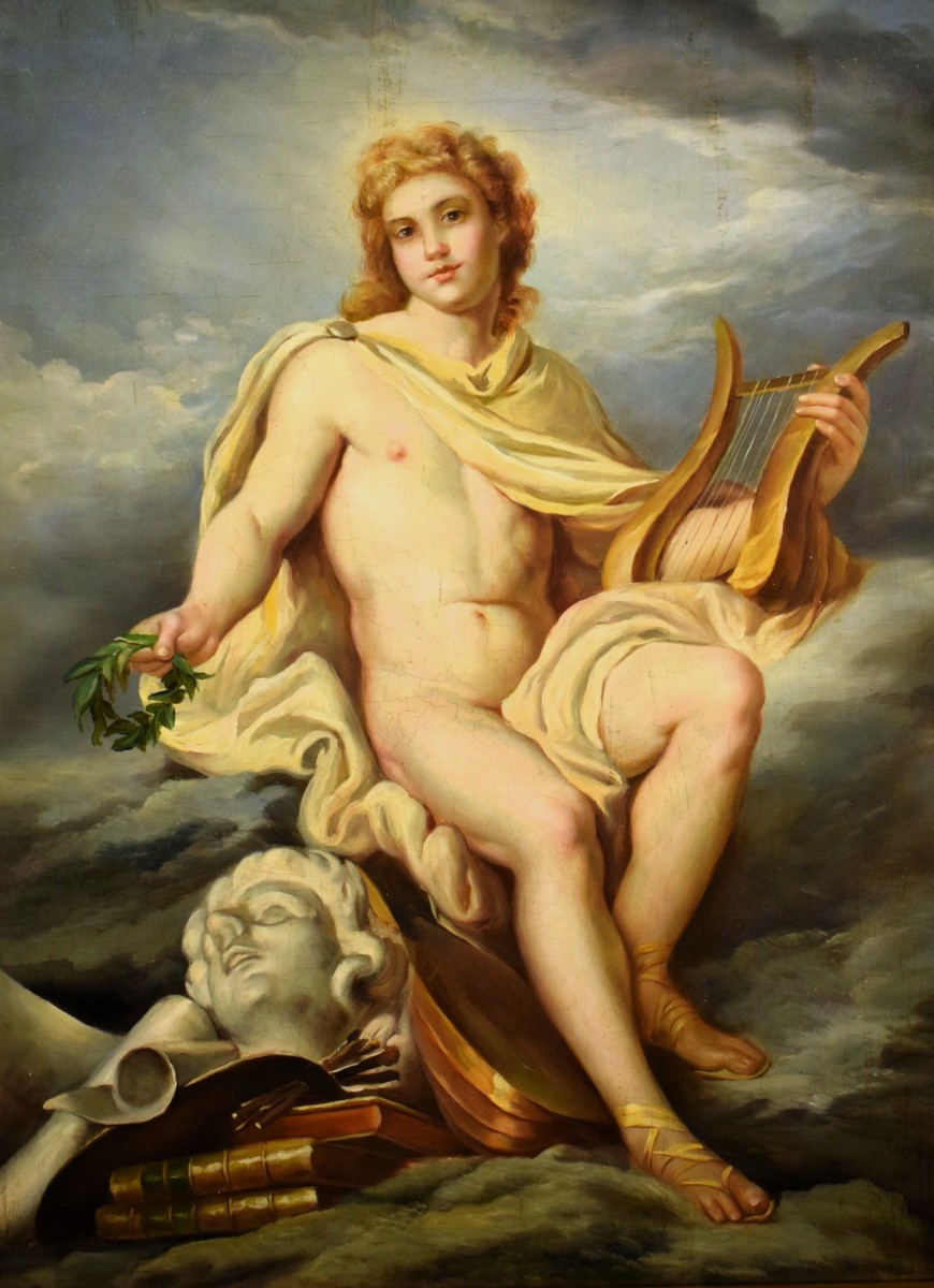 "apollo"  - Oil On Canvas  - Late 18th Century-photo-2