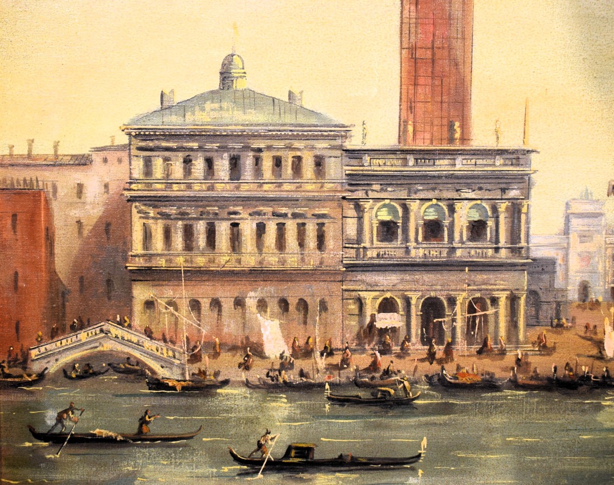 Venise, vue du bassin de Saint-Marc  - F. Guarana - Fin du XIXe siècle-photo-3