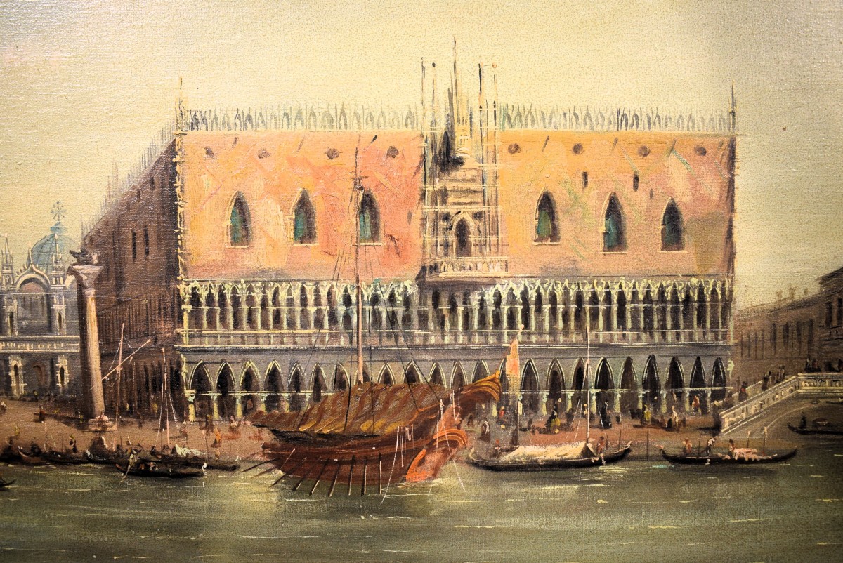 Venise, vue du bassin de Saint-Marc  - F. Guarana - Fin du XIXe siècle-photo-5