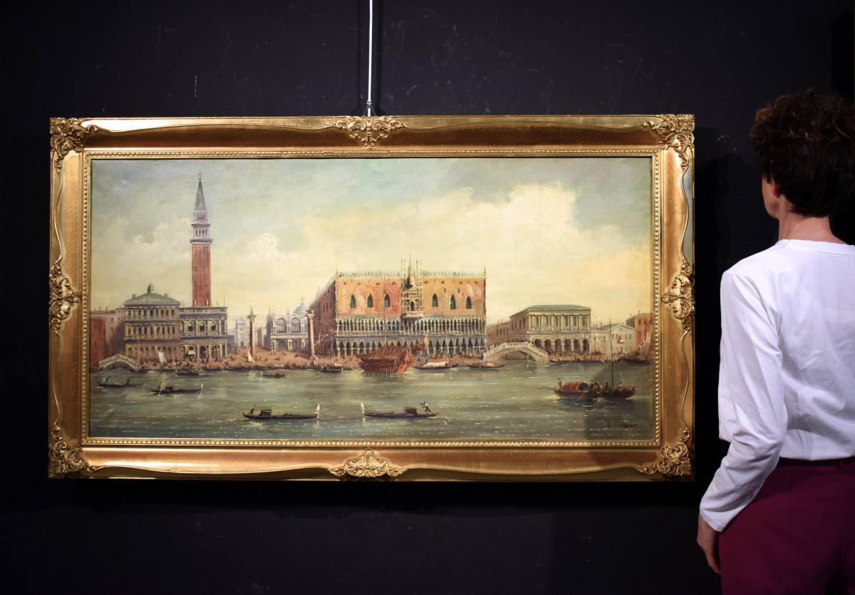 Venise, vue du bassin de Saint-Marc  - F. Guarana - Fin du XIXe siècle-photo-8