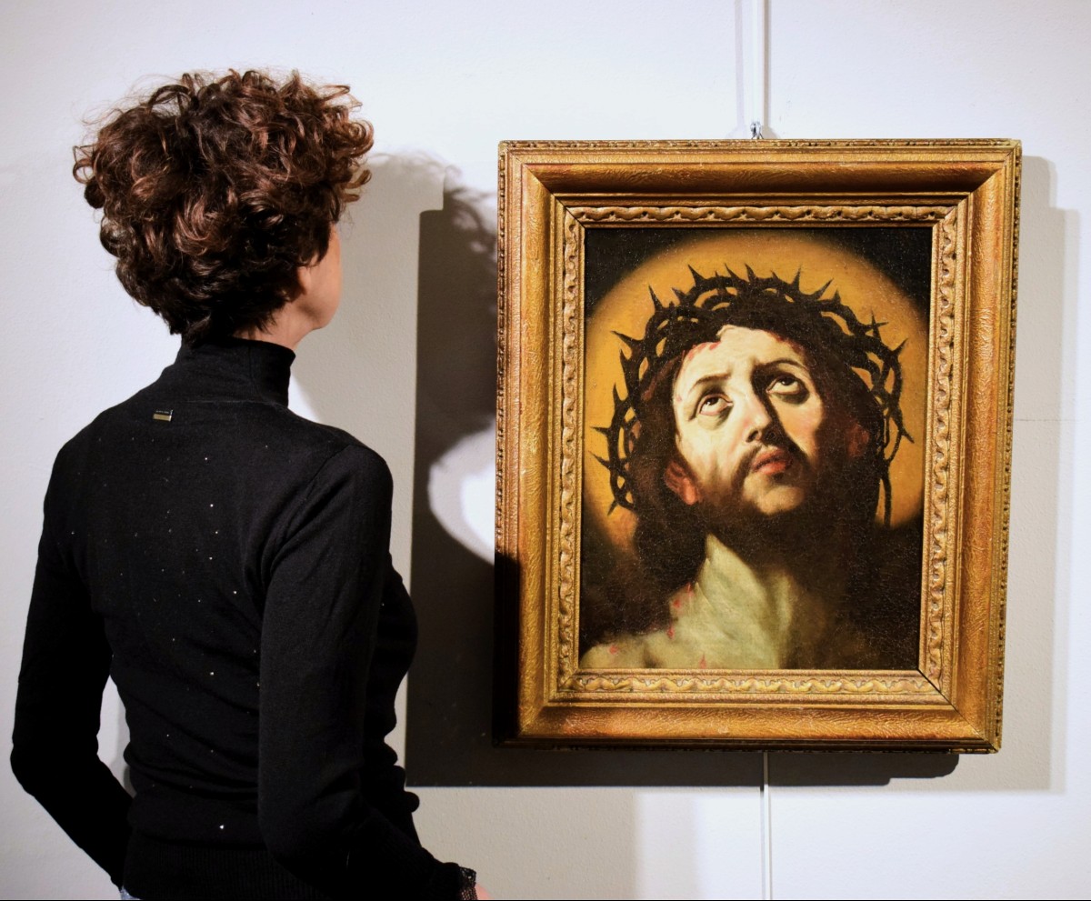"ecce Homo"  - 17th-century Emilian Master-  Circle Of Guido Reni (bologna 1575-1642)-photo-4