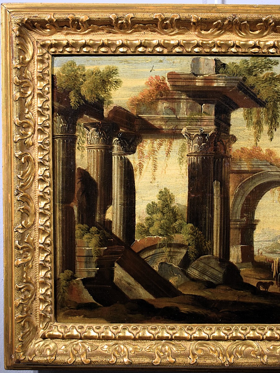 Paysage avec ruines architecturales  - Leonardo Coccorante (Naples, 1680 – 1750) -photo-3