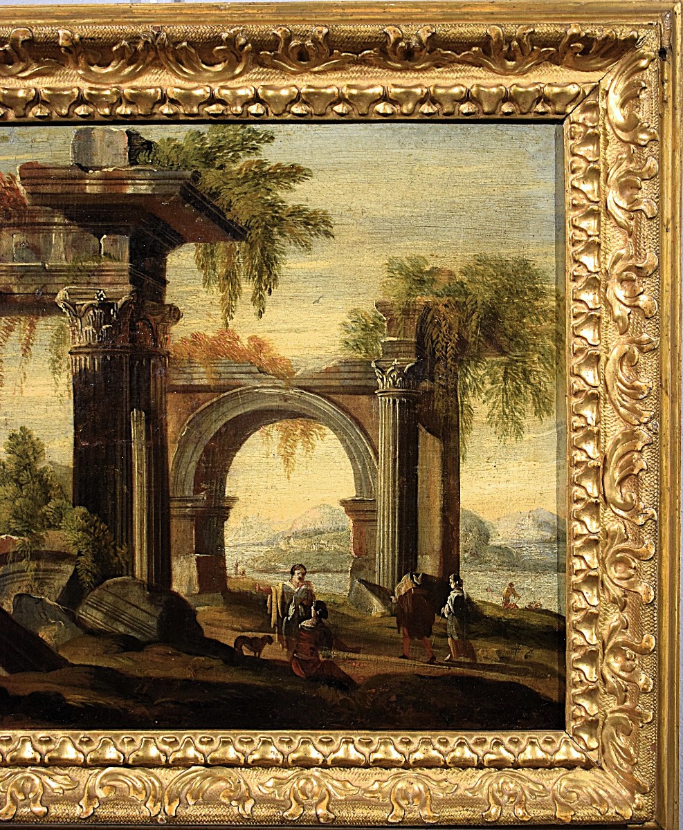 Paysage avec ruines architecturales  - Leonardo Coccorante (Naples, 1680 – 1750) -photo-4
