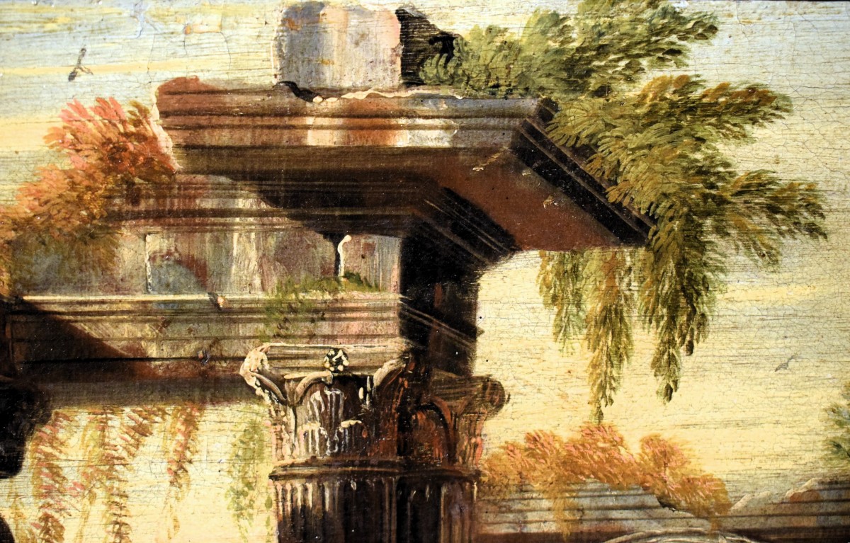 Paysage avec ruines architecturales  - Leonardo Coccorante (Naples, 1680 – 1750) -photo-2