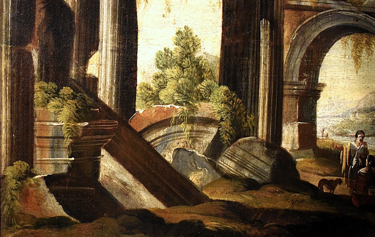 Paysage avec ruines architecturales  - Leonardo Coccorante (Naples, 1680 – 1750) -photo-4