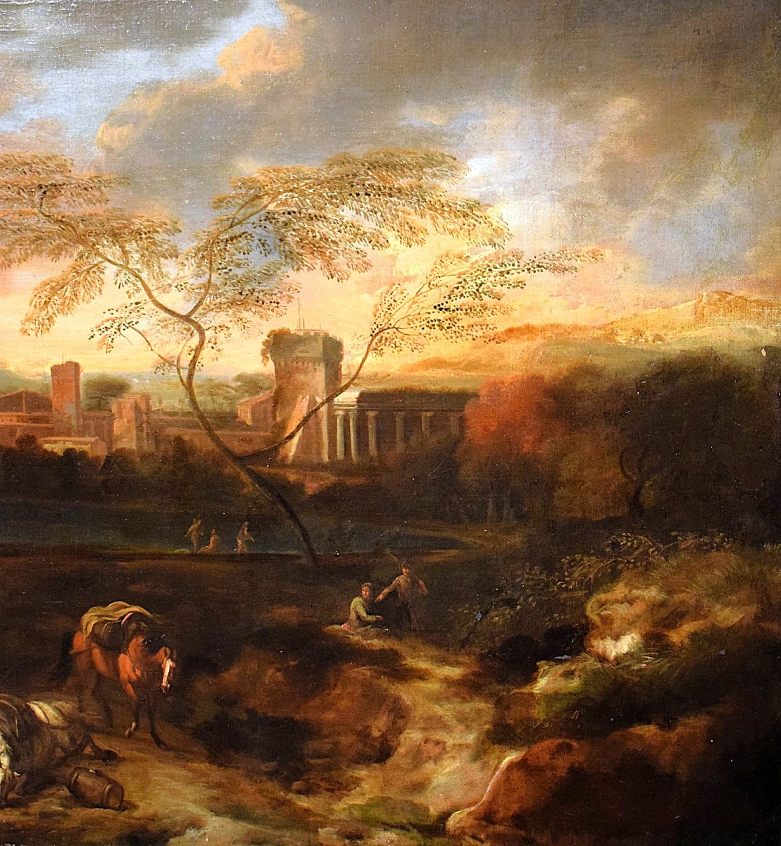 Idyllic Landscape At Sunset - Johann Heinrich Roos (1631–1685)-photo-4