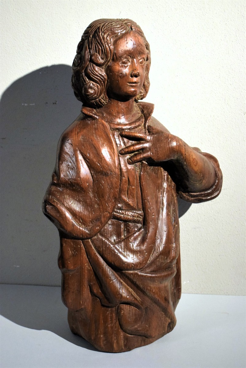  Saint Jean - Sculpture en bois  - école française du XVIe siècle-photo-4