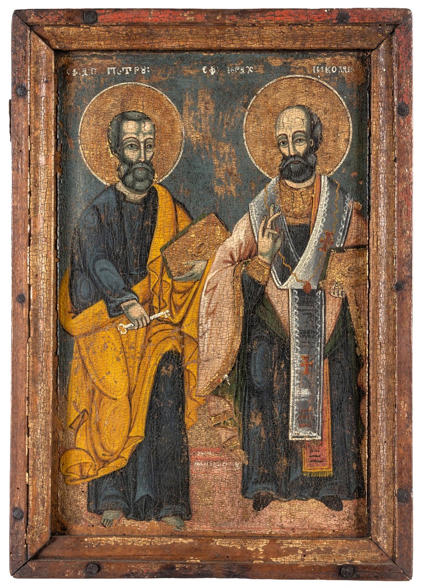 Saint Pierre et Saint Paul - Icône grecque antique - 16e siècle