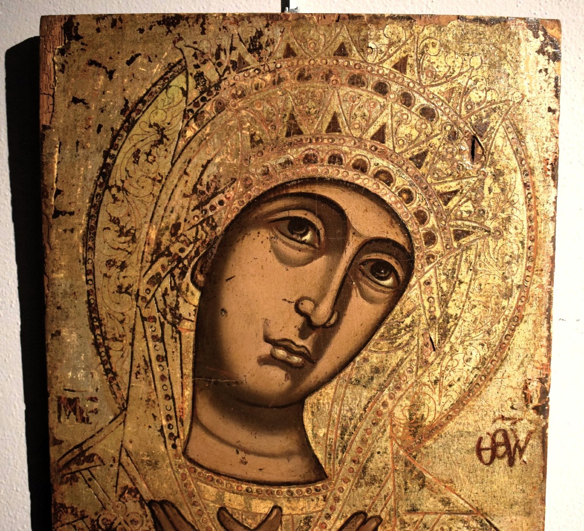 La Vierge de l'Annonciation - Icône grecque antique  - XVIIe siècle-photo-2