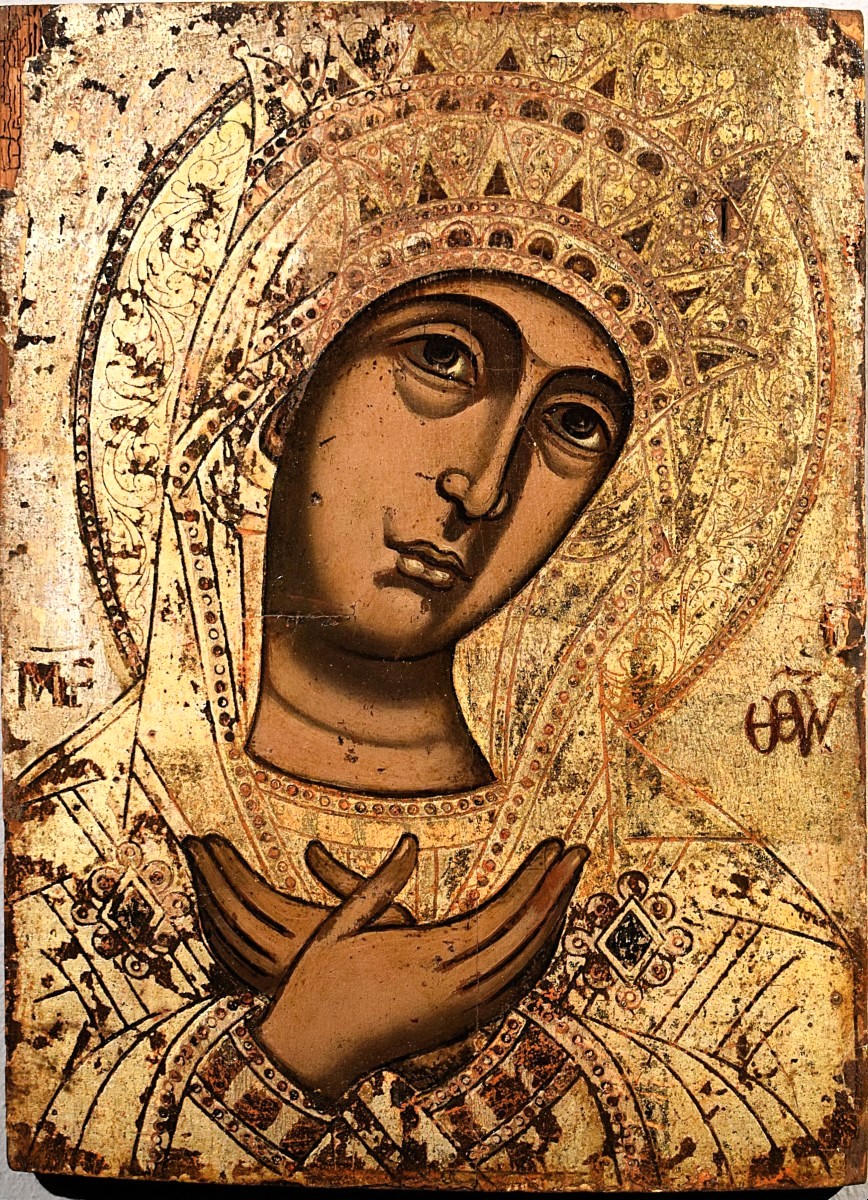 La Vierge de l'Annonciation - Icône grecque antique  - XVIIe siècle