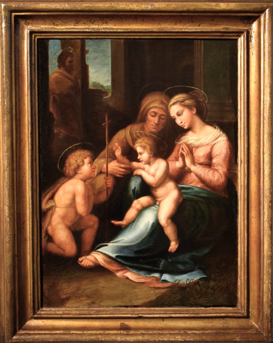 The Madonna Of Divine Love  - French Artist After Raphael  - 18th Century-photo-2