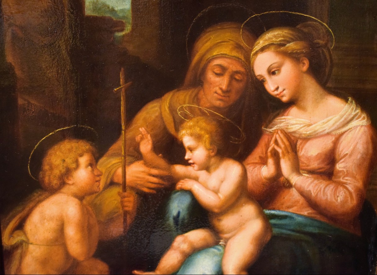 The Madonna Of Divine Love  - French Artist After Raphael  - 18th Century-photo-4