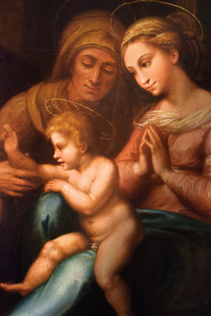 The Madonna Of Divine Love  - French Artist After Raphael  - 18th Century-photo-3