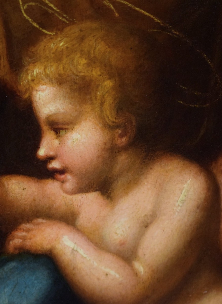 The Madonna Of Divine Love  - French Artist After Raphael  - 18th Century-photo-6