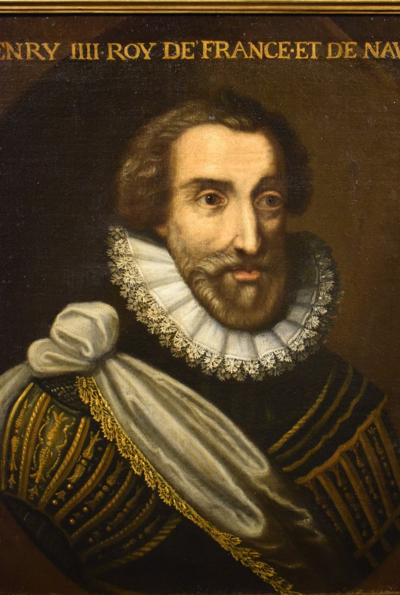 Portrait Of Henry Iv, King Of France And Navarre - French School, Late 16th Century-photo-2