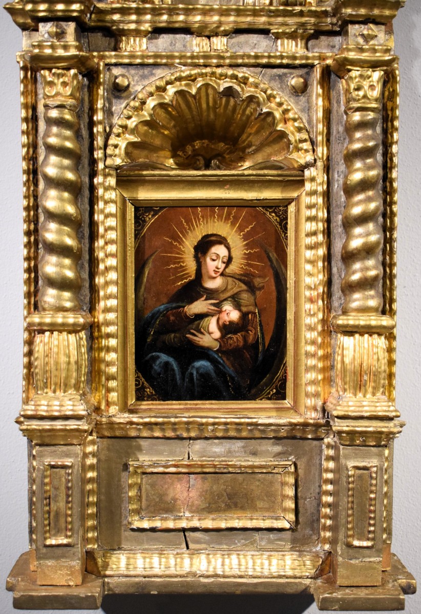 Virgo Lactans - Oil On Copper - Venetian Master -  Early 17th Century-photo-3