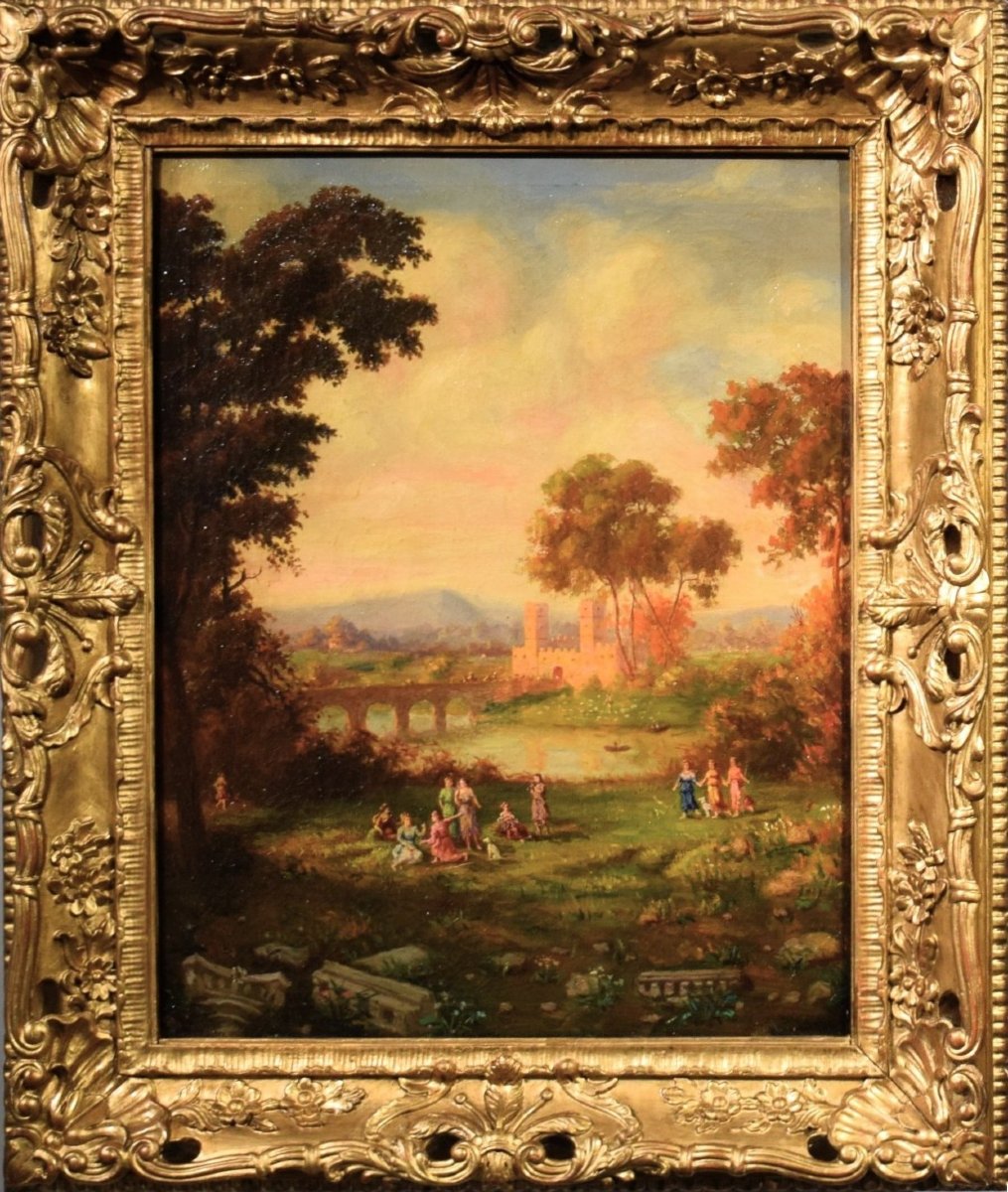 Arcadian Landscapes - 18th-century Roman School-photo-2