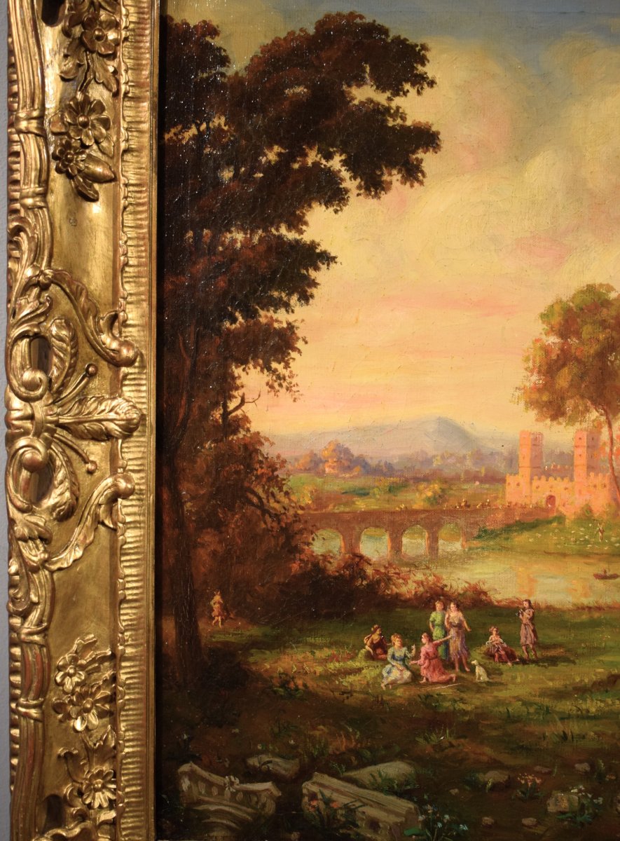 Arcadian Landscapes - 18th-century Roman School-photo-4