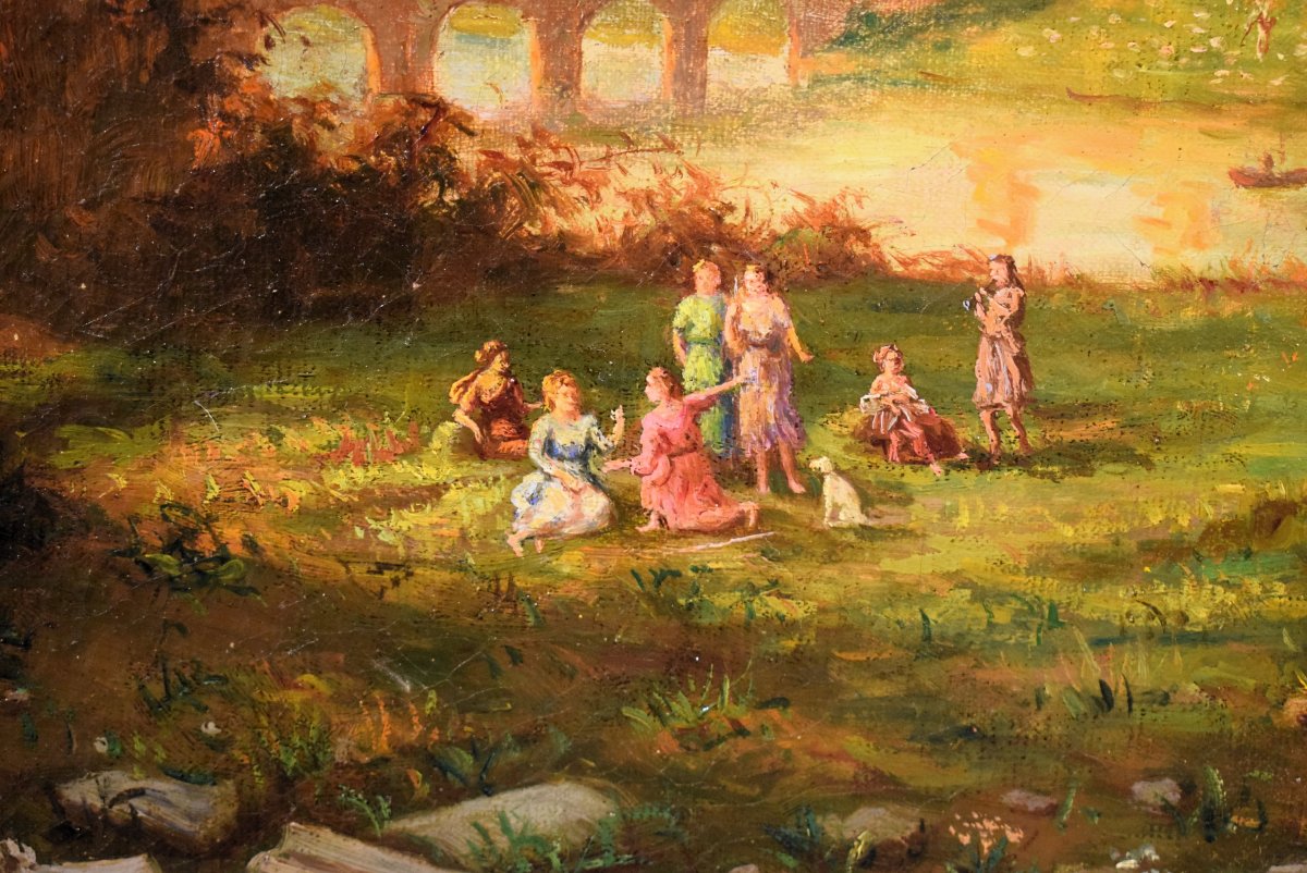Arcadian Landscapes - 18th-century Roman School-photo-2