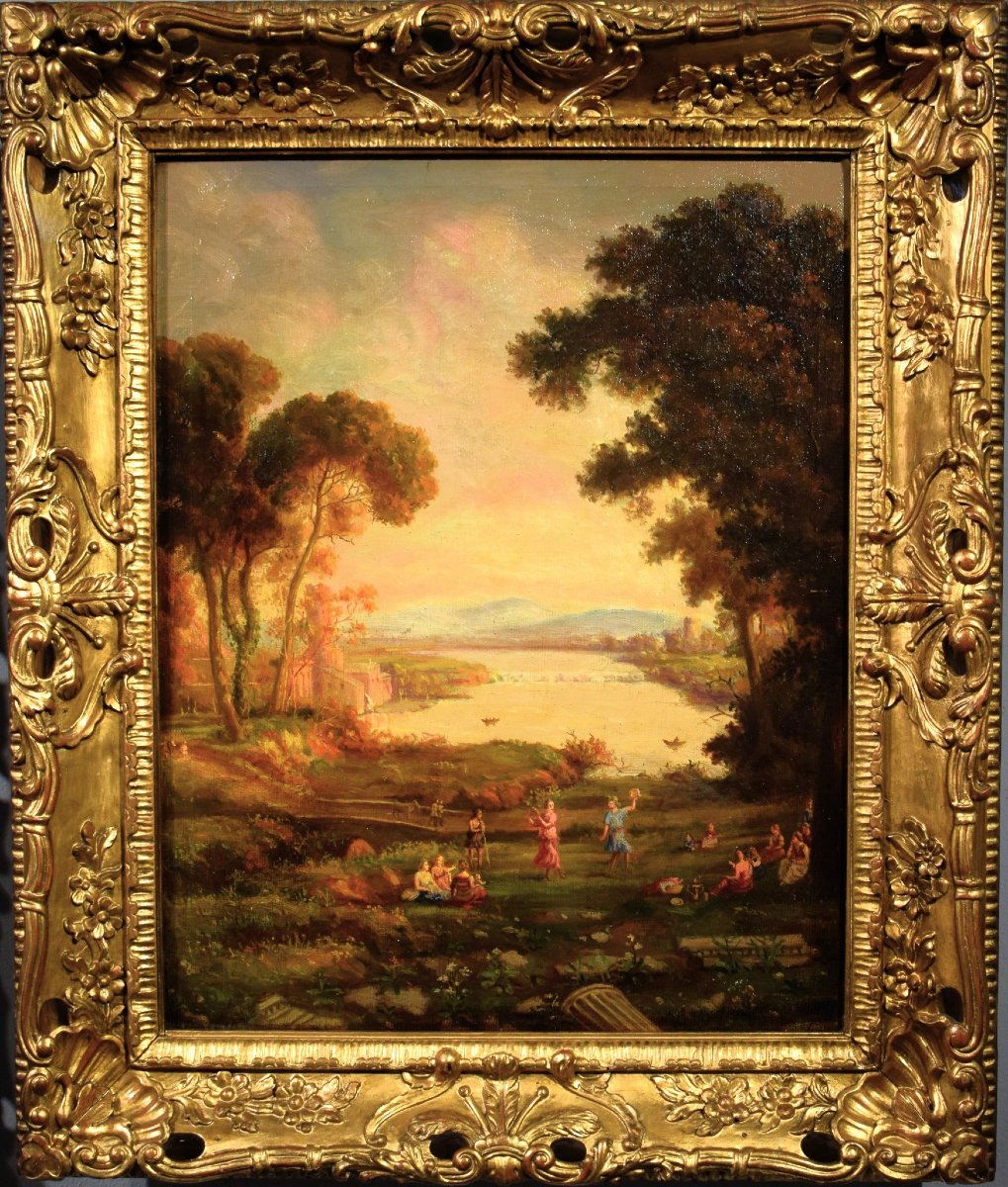 Arcadian Landscapes - 18th-century Roman School-photo-4