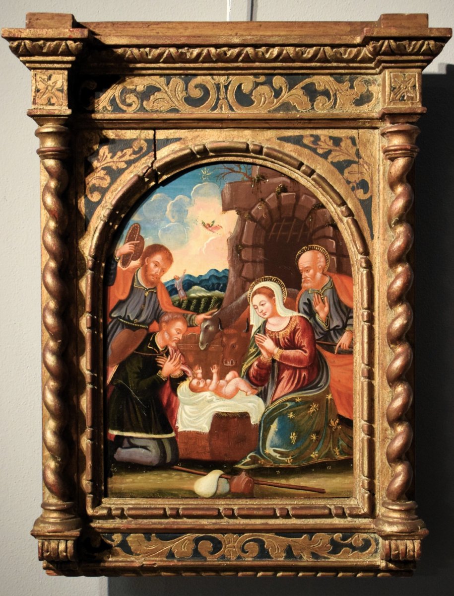 Adoration Of The Shepherds - Venetian-cretan Artist Of The 17th Century-photo-2