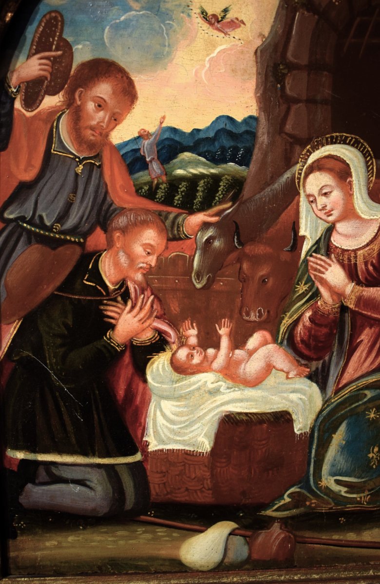 Adoration Of The Shepherds - Venetian-cretan Artist Of The 17th Century-photo-4