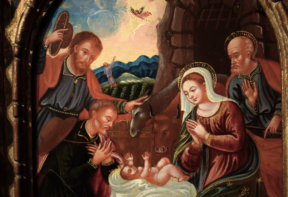 Adoration Of The Shepherds - Venetian-cretan Artist Of The 17th Century-photo-2