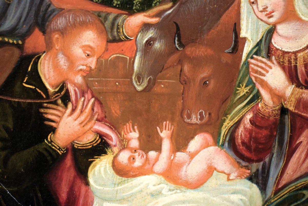Adoration Of The Shepherds - Venetian-cretan Artist Of The 17th Century-photo-5