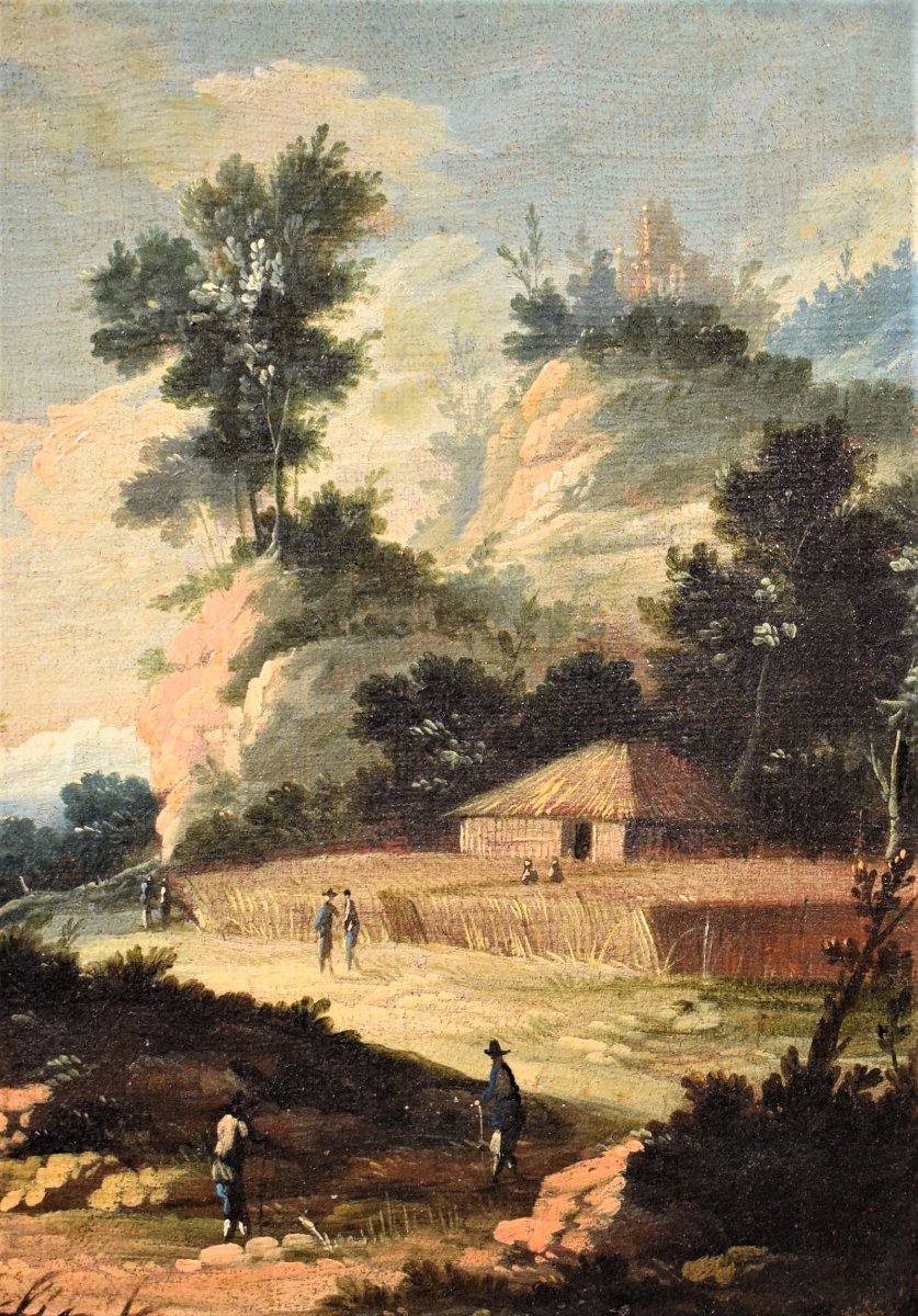 Paire de paysages vénitiens -  Pietro Antonio Domenichini (1699-1743)-photo-4