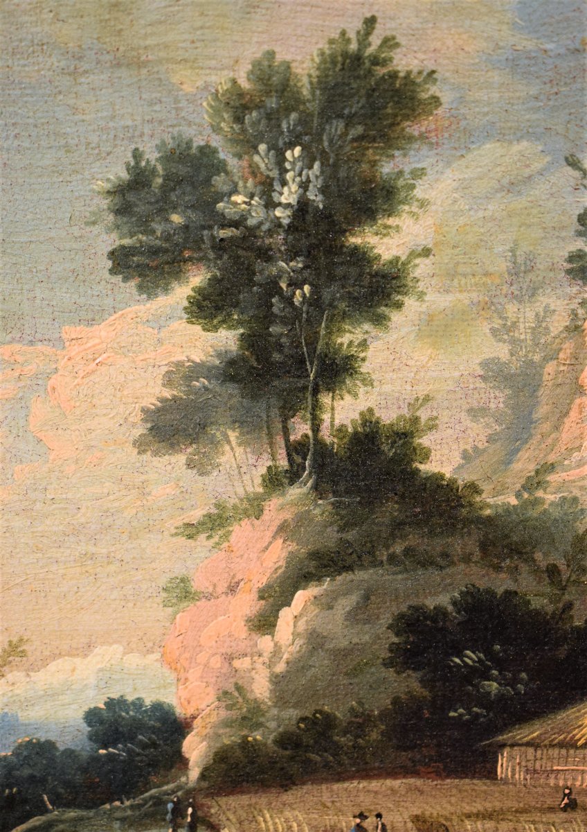 Paire de paysages vénitiens -  Pietro Antonio Domenichini (1699-1743)-photo-1