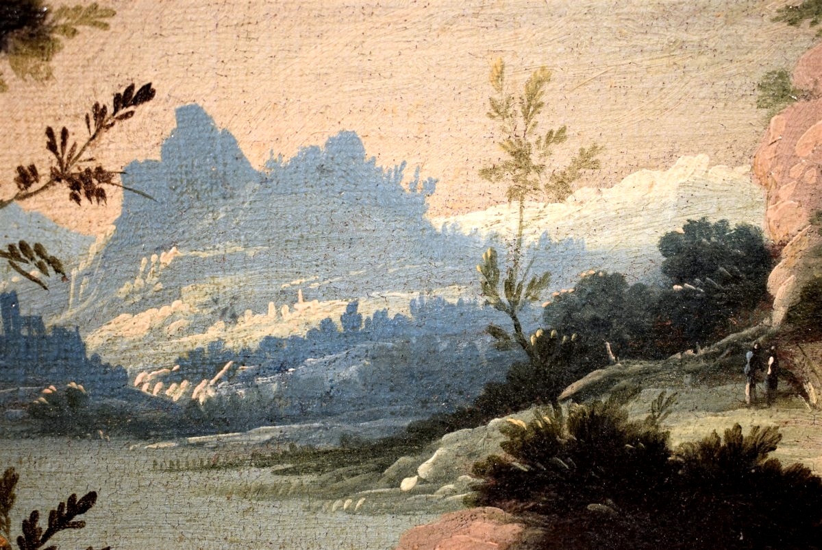 Paire de paysages vénitiens -  Pietro Antonio Domenichini (1699-1743)-photo-2