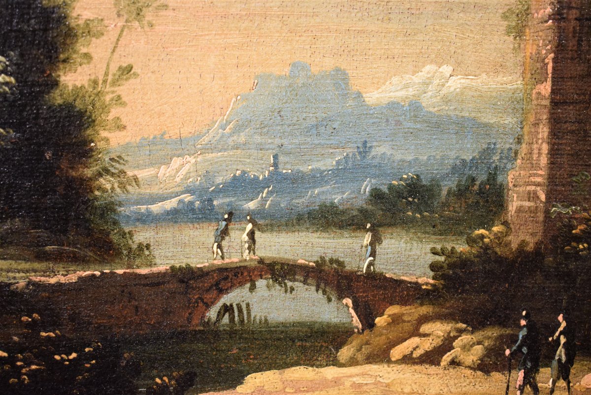 Paire de paysages vénitiens -  Pietro Antonio Domenichini (1699-1743)-photo-5