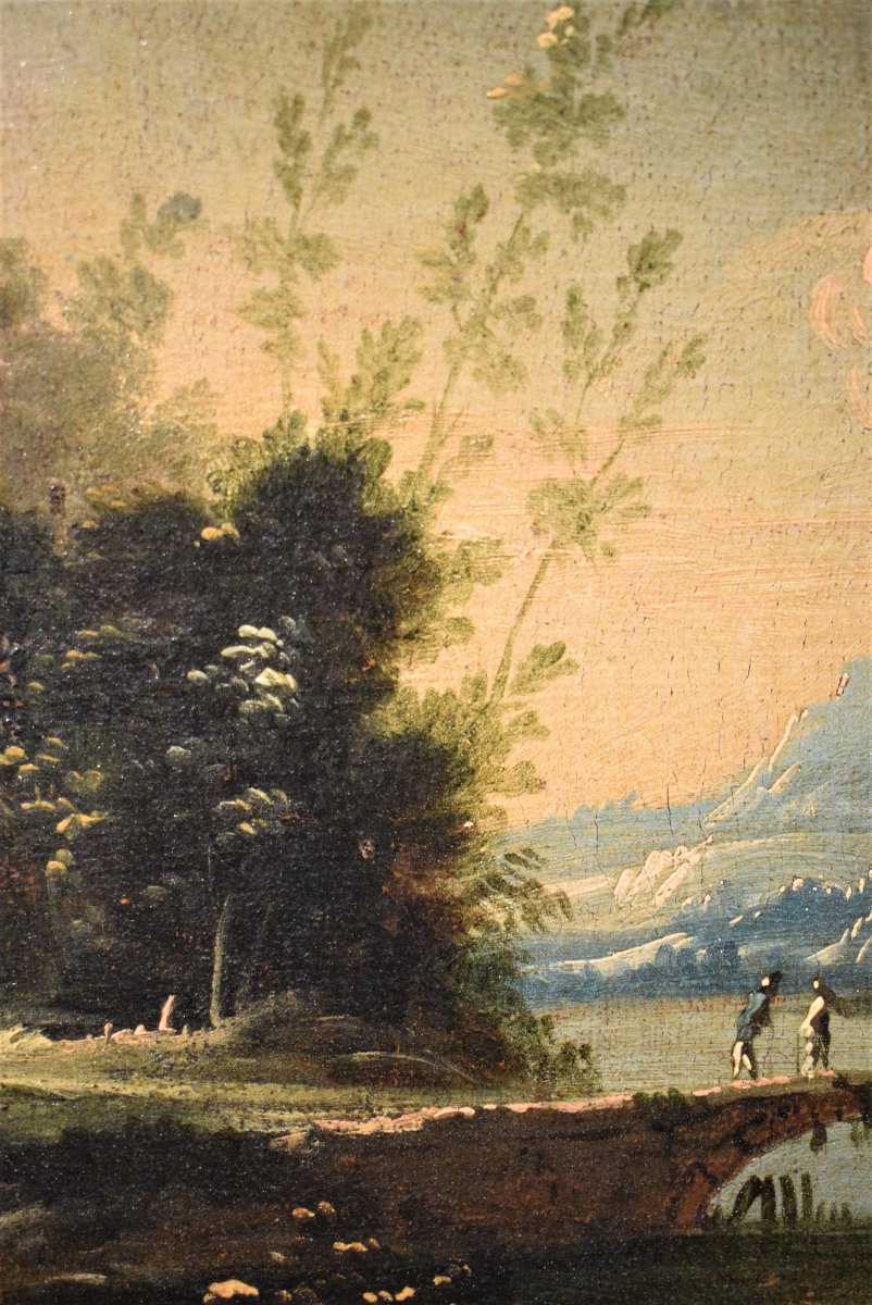 Paire de paysages vénitiens -  Pietro Antonio Domenichini (1699-1743)-photo-6