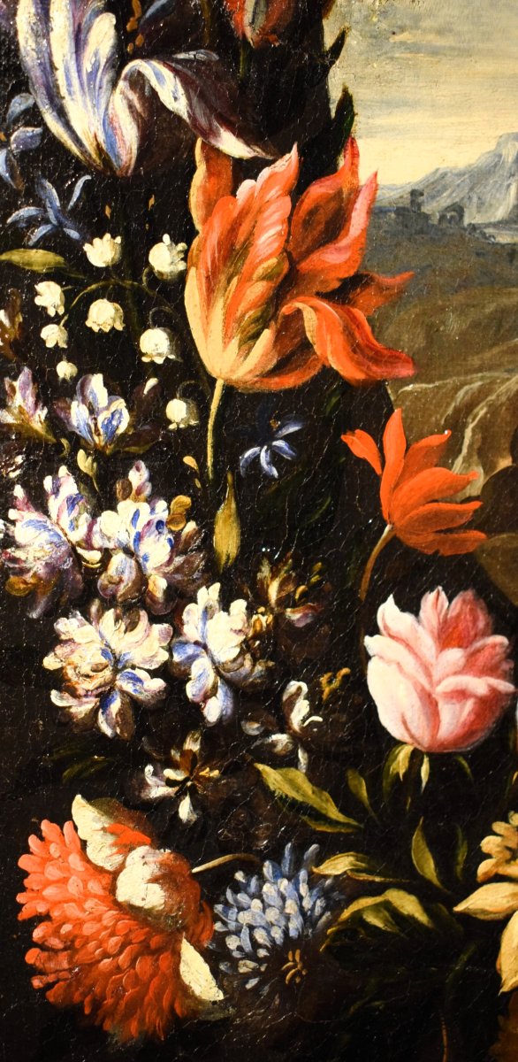 Marie-Madeleine dans une guirlande de fleurs - Mario Nuzzi (Rome 1603-1673)-photo-3