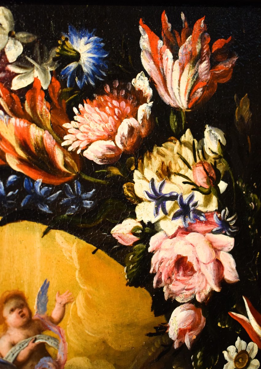 Marie-Madeleine dans une guirlande de fleurs - Mario Nuzzi (Rome 1603-1673)-photo-6