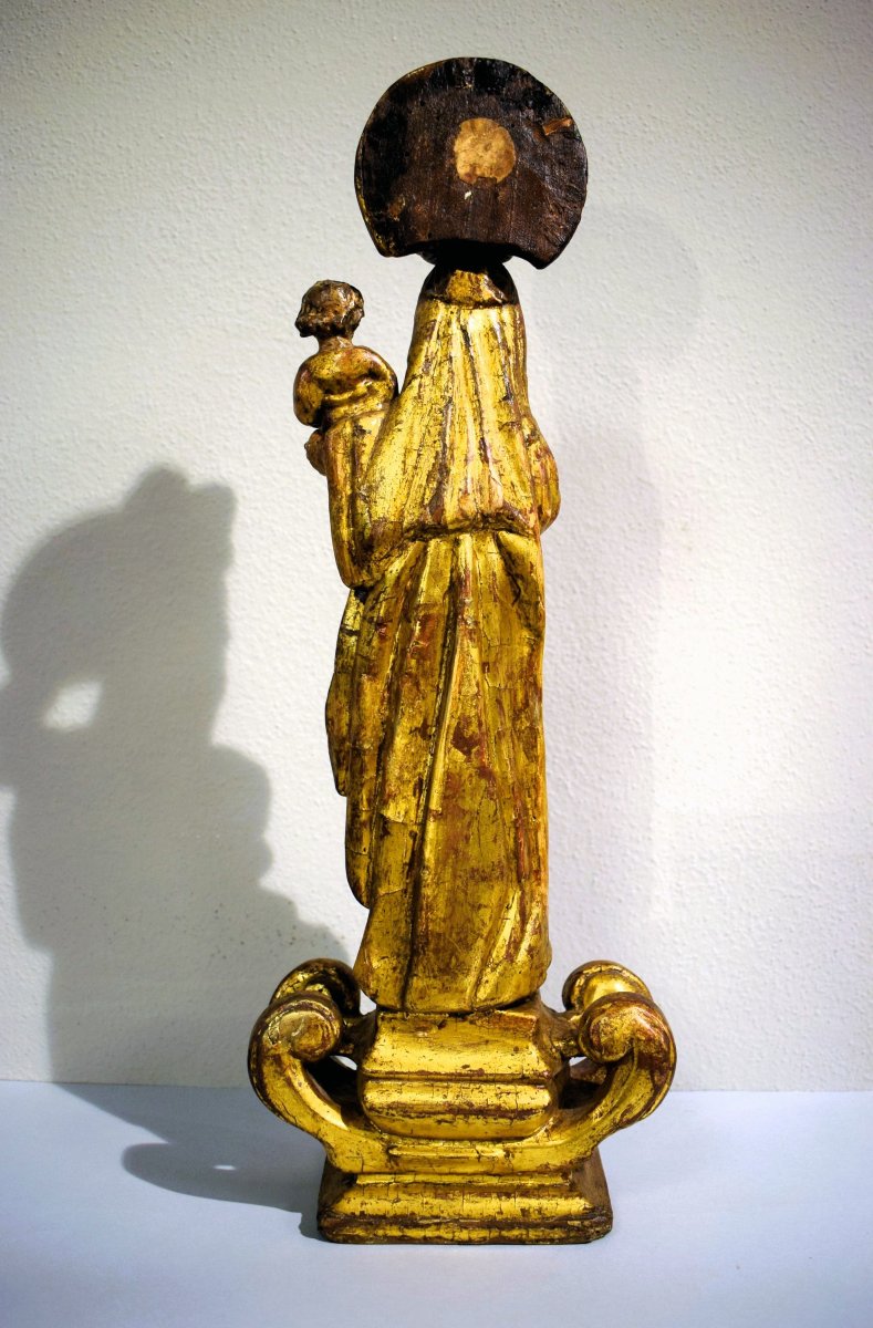 "madonna And Child"  Carved And Gilded Wooden Sculpture ﻿- France, Late 17th Century-photo-3