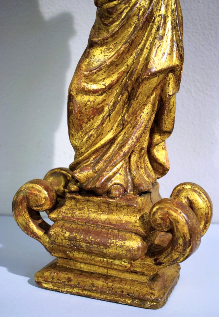 "madonna And Child"  Carved And Gilded Wooden Sculpture ﻿- France, Late 17th Century-photo-3
