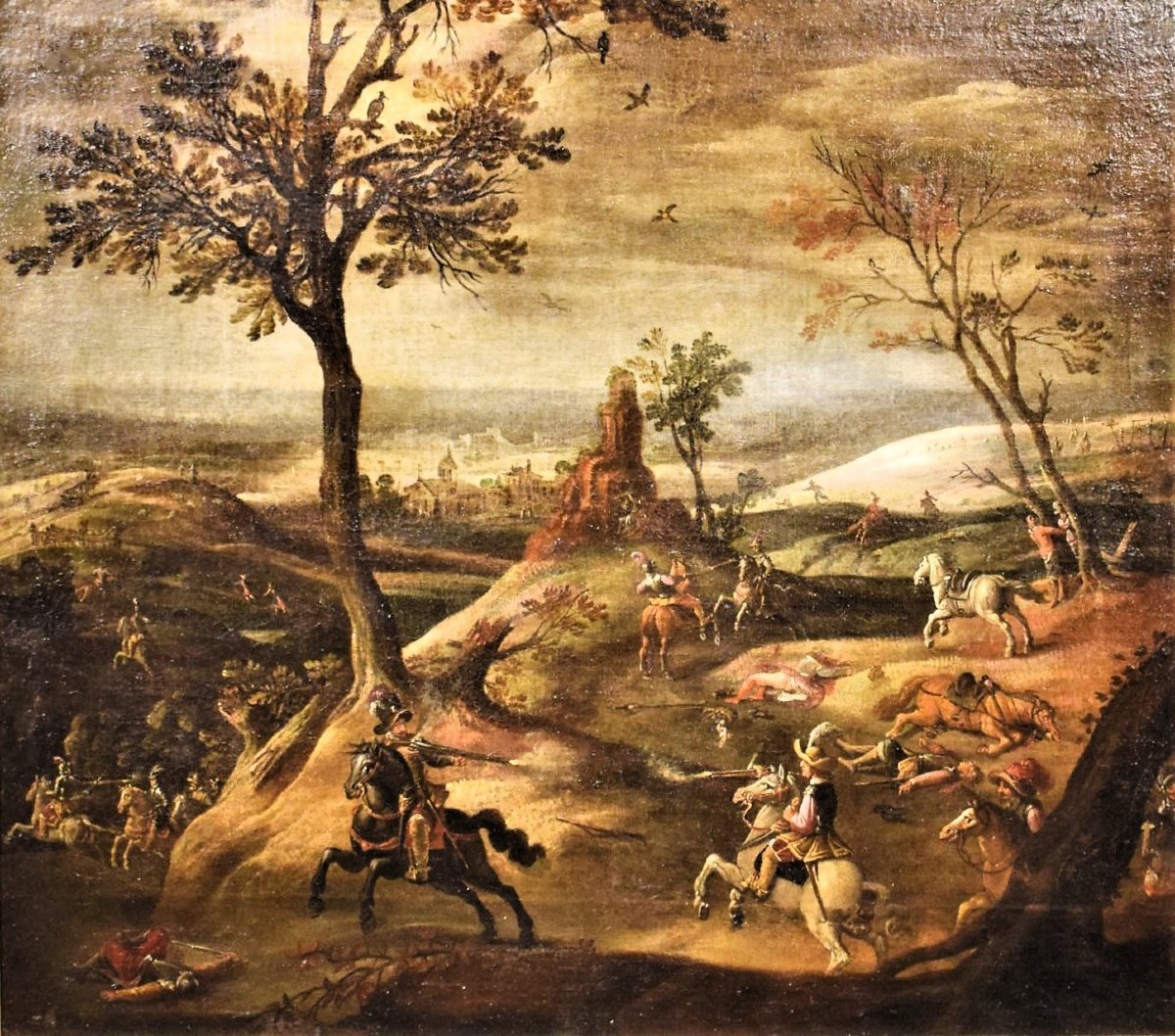 Assaut Du Village Avec Choc Des  Chevaliers - Maître Flamand, 17ème Siècle