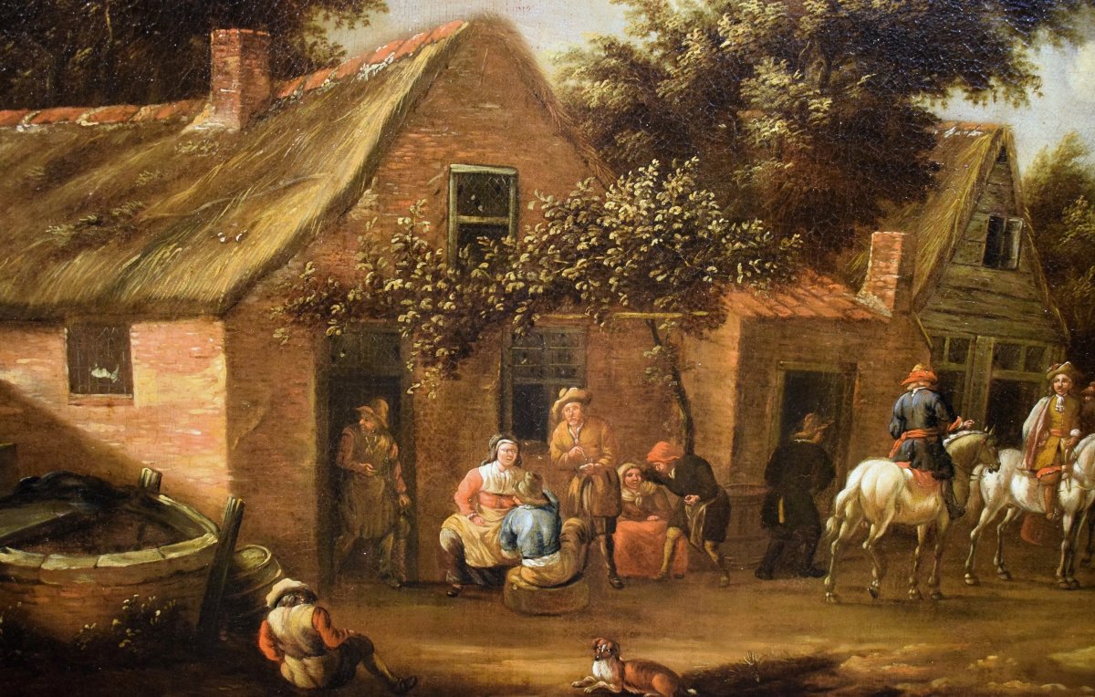 Dans la cour de la taverne - David Teniers le Jeune (Anvers 1610 – Bruxelles 1690)-photo-1