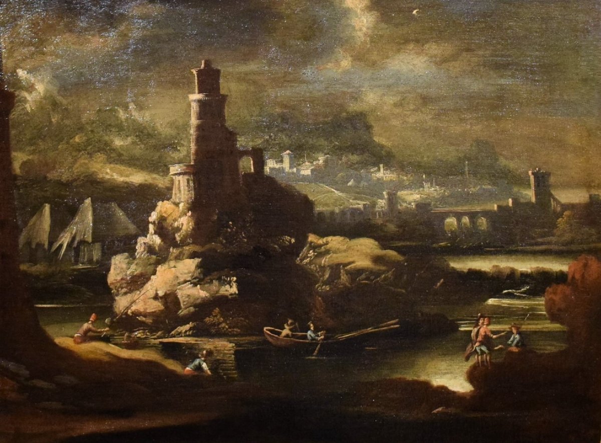 Nocturnal Landscape - Pieter Mulier (haarlem, 1637–milan, 1701) Circle