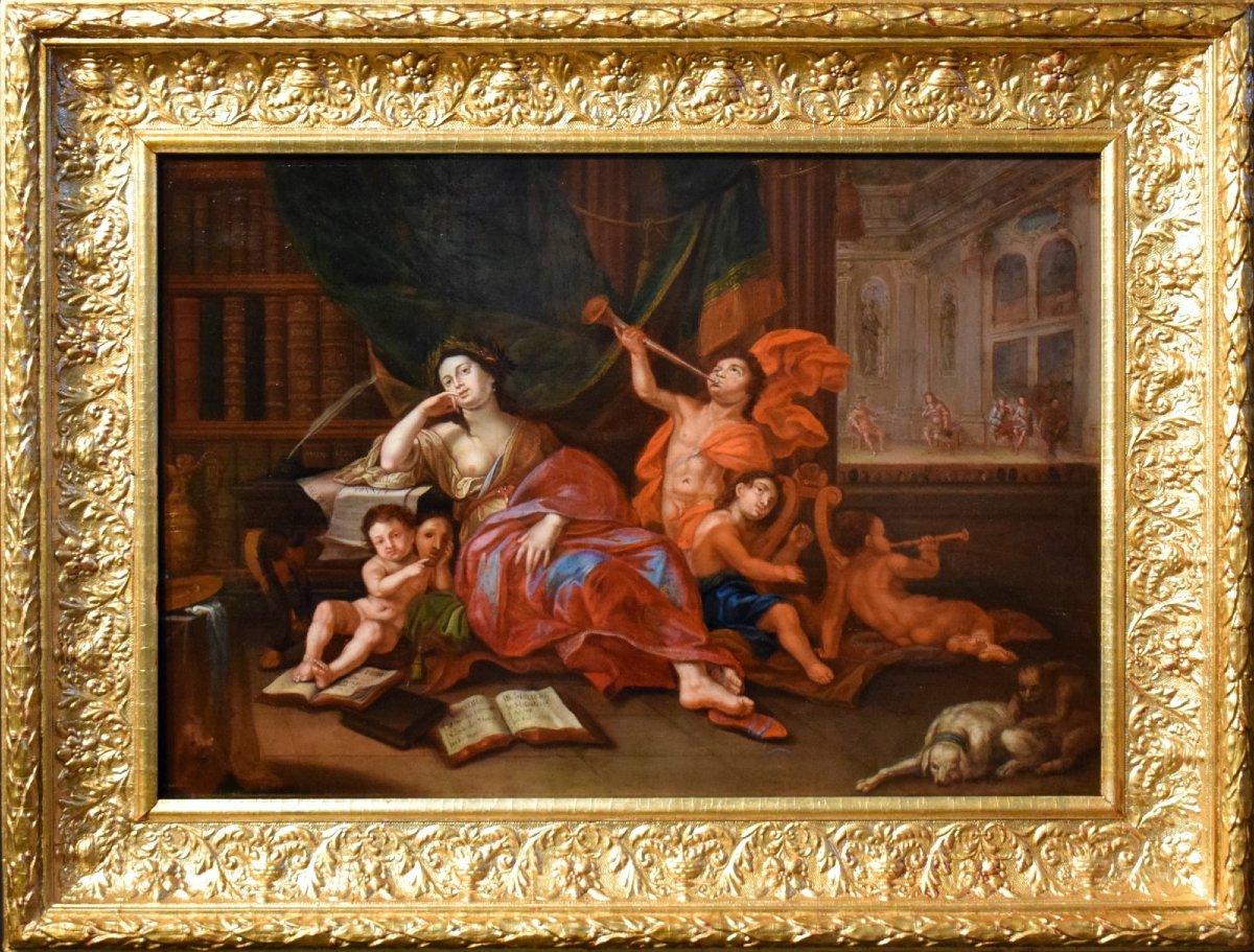  Allégorie du Théâtre, de la musique et de la  littérature - Van Loo (Nice 1705 - Paris 1765)-photo-2