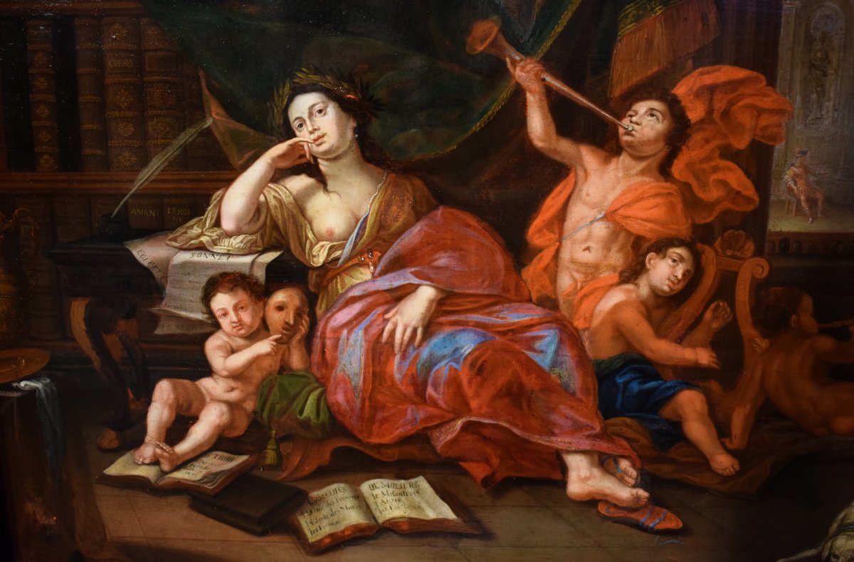  Allégorie du Théâtre, de la musique et de la  littérature - Van Loo (Nice 1705 - Paris 1765)-photo-3