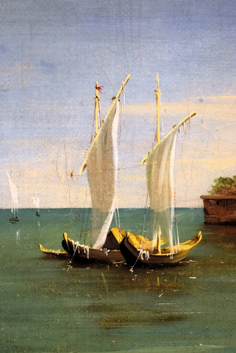 Venise, l'île de San Giorgio - école de Francesco Guardi - XIXe siècle-photo-7