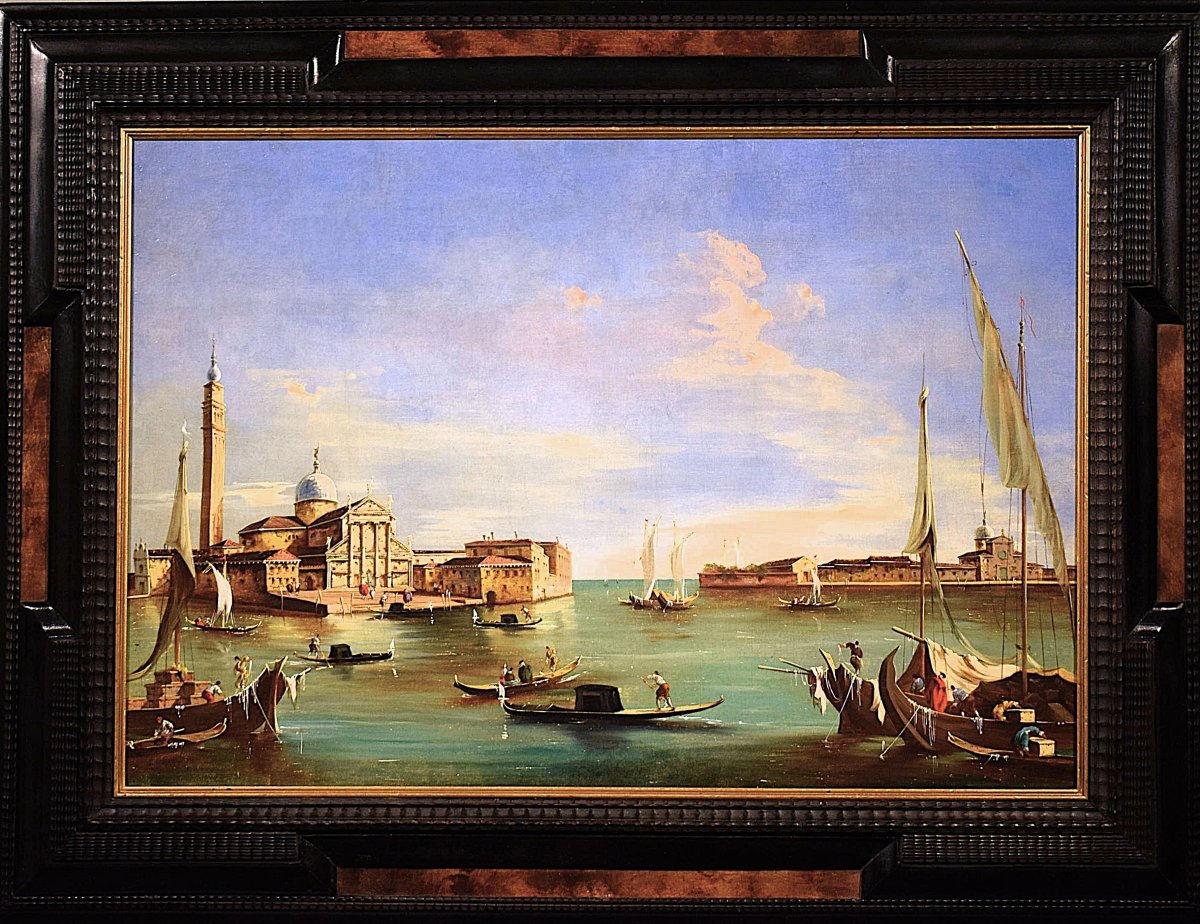 Venise, l'île de San Giorgio - école de Francesco Guardi - XIXe siècle