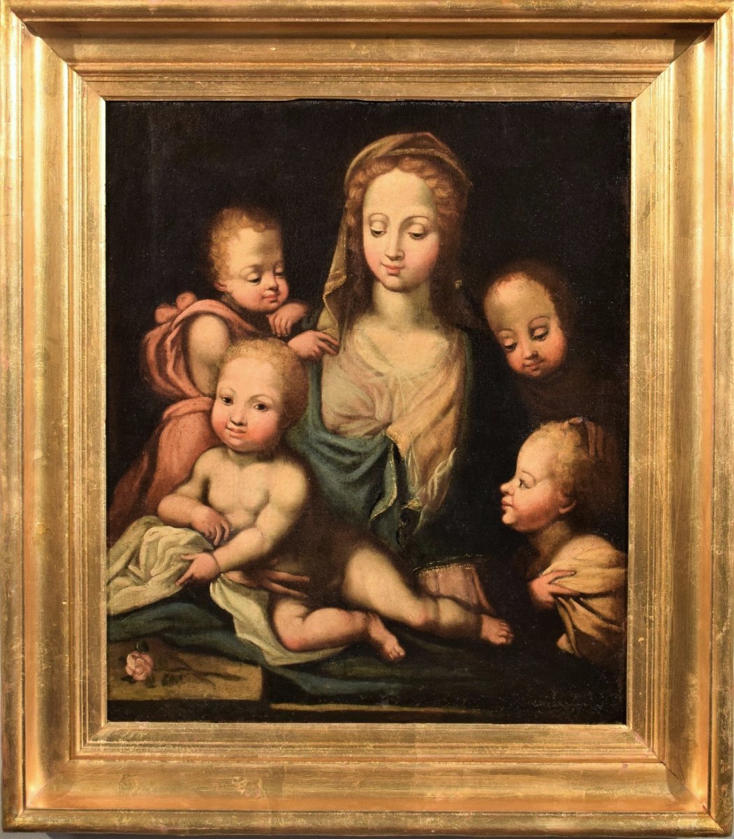 Madonna And Child With Angels - Romagna School - Second Half Of The 16th Century