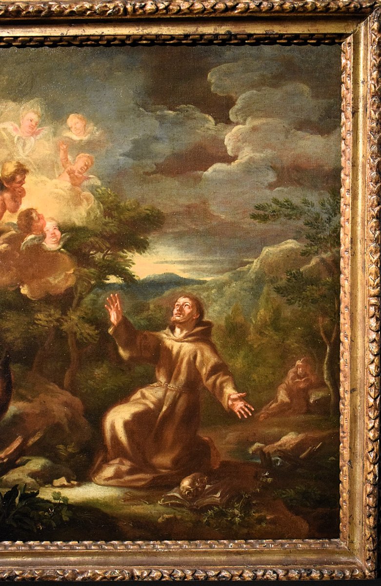 Saint François  - Atelier de Domenico Piola (1628-1703)-photo-4