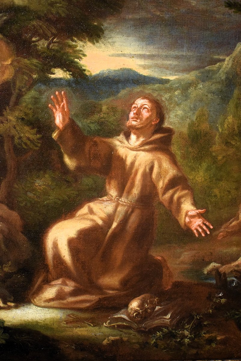 Saint François  - Atelier de Domenico Piola (1628-1703)-photo-4