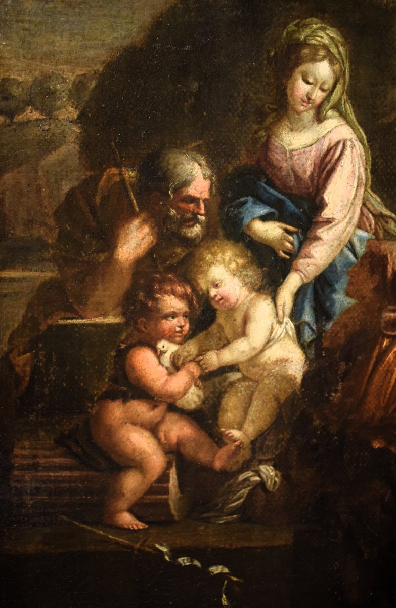 The Holy Family With St. John The Infant And St. Elizabeth - Emilian School - First Half Of The 18th Century-photo-3