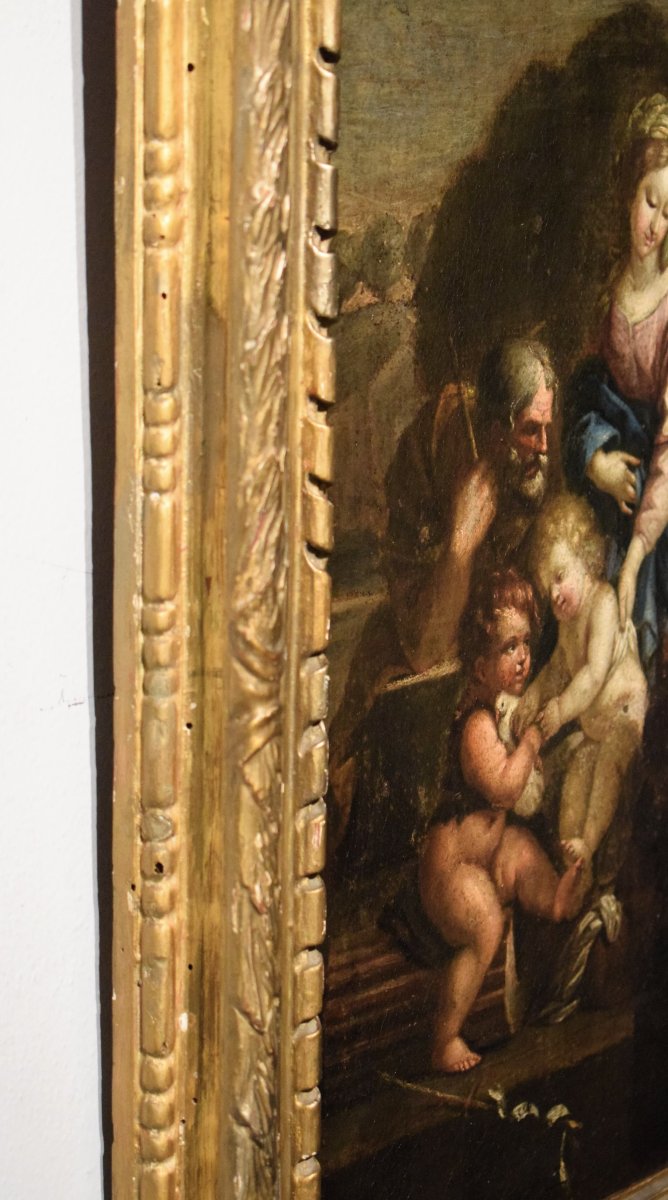 The Holy Family With St. John The Infant And St. Elizabeth - Emilian School - First Half Of The 18th Century-photo-3