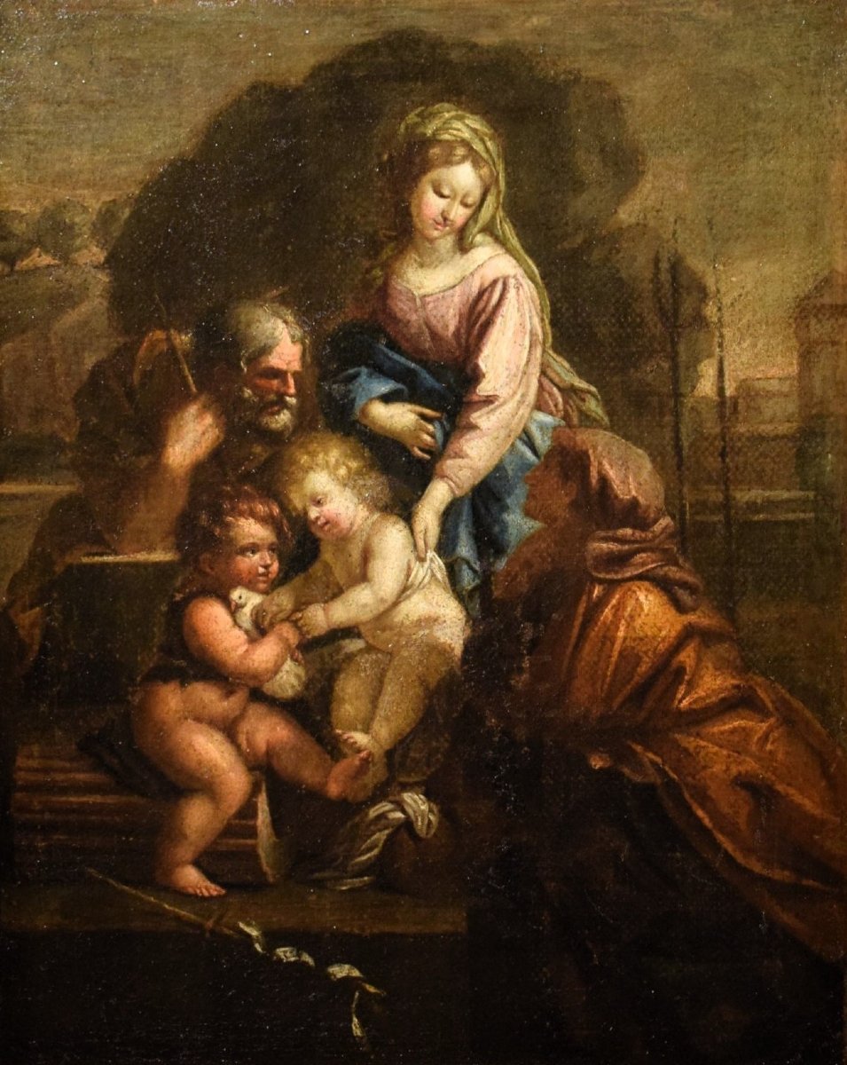 The Holy Family With St. John The Infant And St. Elizabeth - Emilian School - First Half Of The 18th Century-photo-8